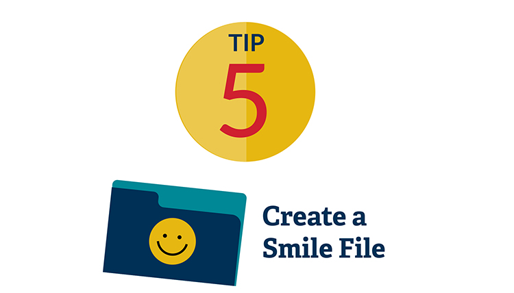 illustration of file folder with happy face