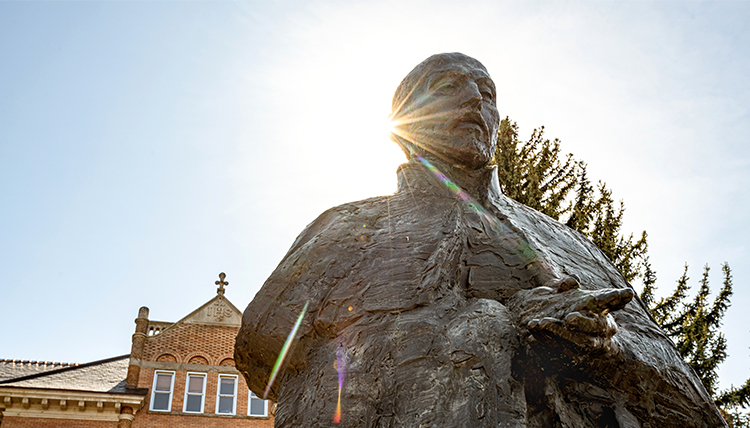 statue of St. Ignatius at Gonzaga University