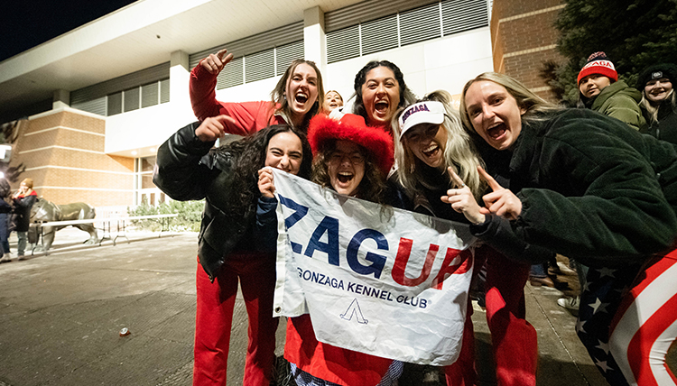 students cheer outside the Kennel