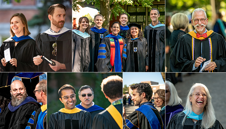 collage of faculty photos from academic convocation