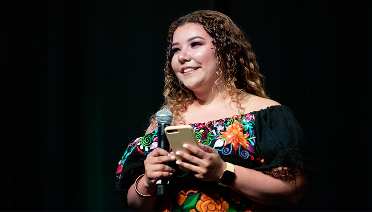 latina woman speaking