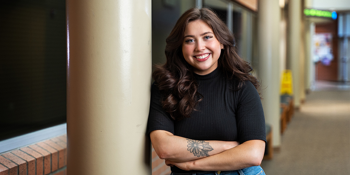 Female student in Jepson Center