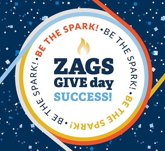 colorful graphic reading zags give day success