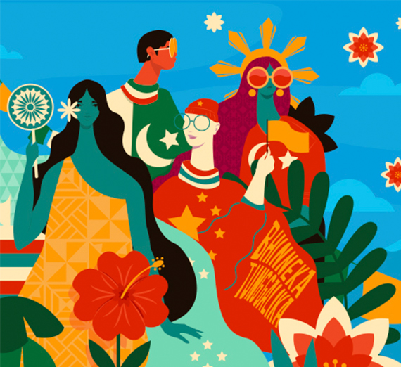 colorful illustration of asian and pacific islander cultures