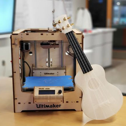 Ukulele printed using the Next Gen Tech Bar's 3D printer