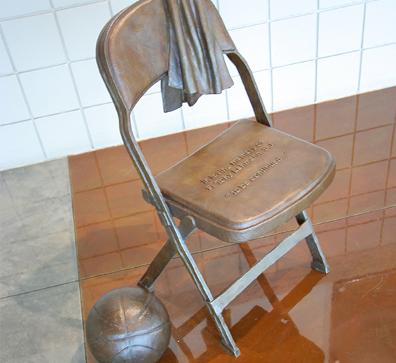 sculpture of empty chair