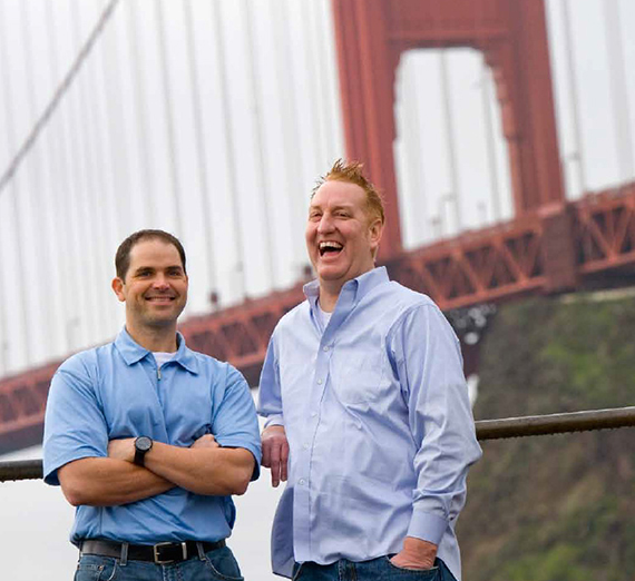 two men at golden gate bridge