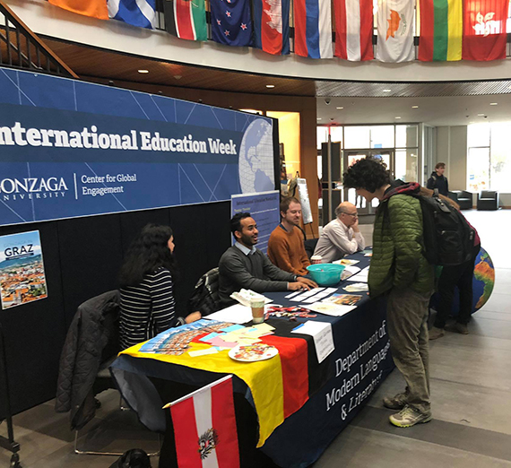 Modern Languages and Literature table during International Education Week 