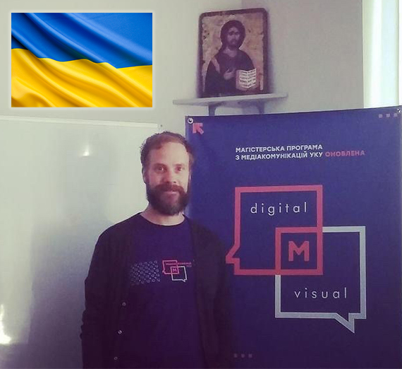 professor with ukraine flag added to image