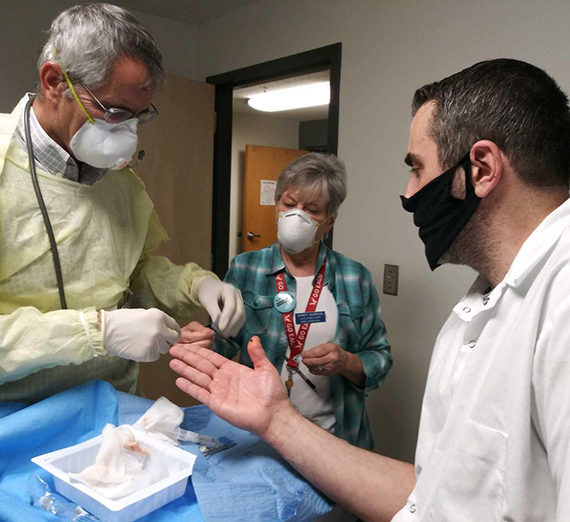 Medical students serving the community.