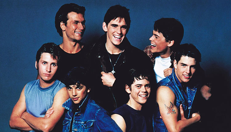 The cast of the movie The Outsiders