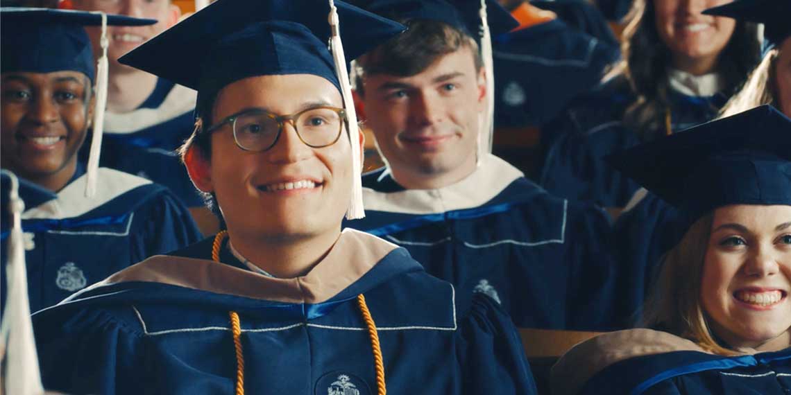 Gonzaga students featured in the "Hands" commercial released March 2022: (L-R) Zen Brown ('24), Miguel Acosta-Loza ('23), Braden Bell ('23), Katrina Wagner ('23)