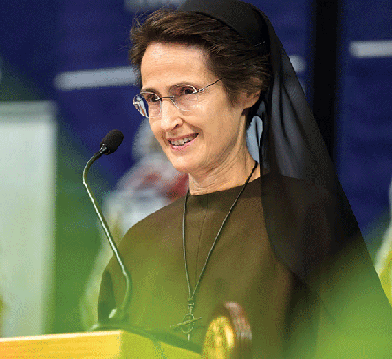 Raffaella Petrini speaking at presidential inauguration 