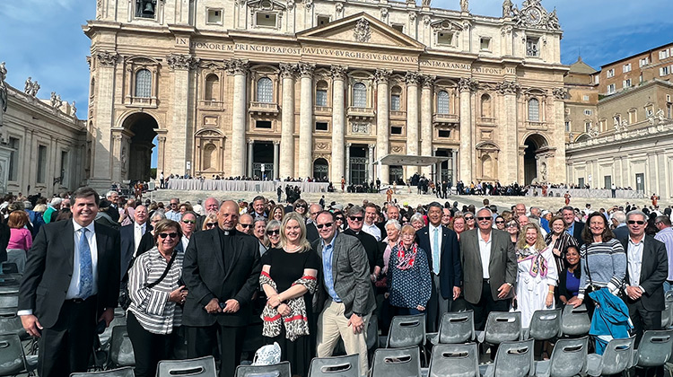 Members of the Board stand in St. Peter's Square