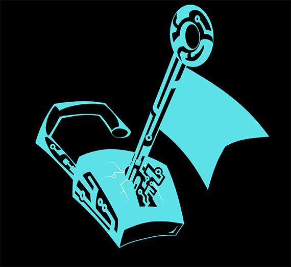 Illustration of lock and key 