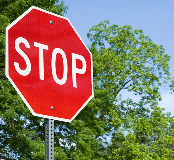 stop sign at intersection