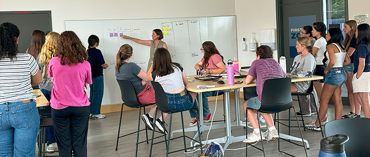 management process on white board