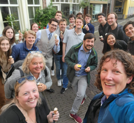 Enjoying Gelato after the Farewell Dinner