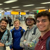 Students at Schiphol Airport in Amsterdam