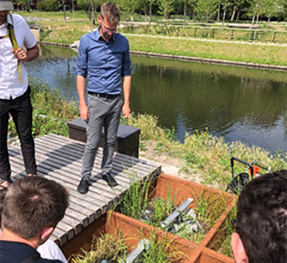 Wilrik Kok from Field Factors and Bluebloqs technology for rainwater capture.