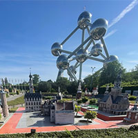 Mini Europe with the Atomium behind.