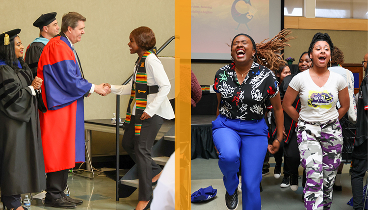 two separate images from african american celebration