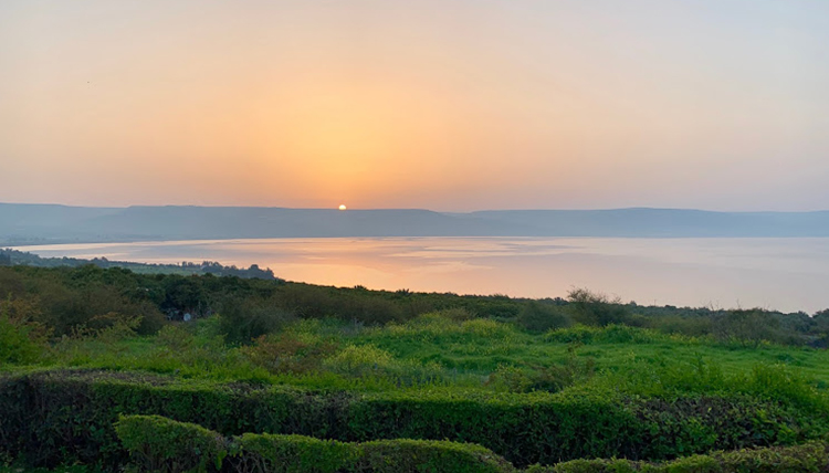 sunrise on the sea of galilee