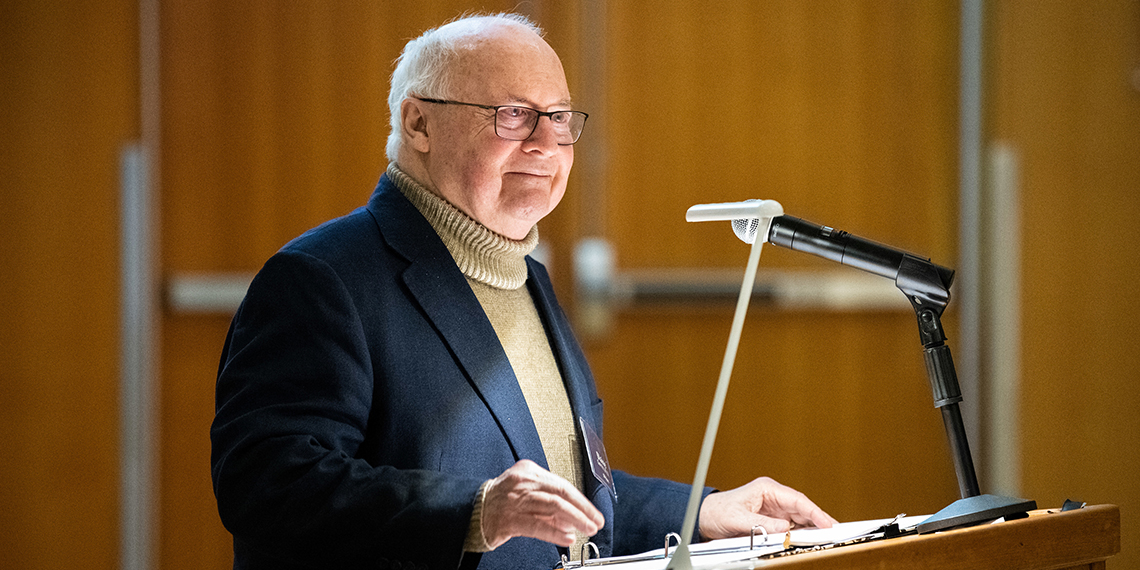 professor blaine garvin at podium