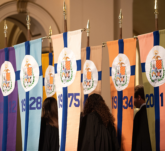 flags representing the Gonzaga college and schools 