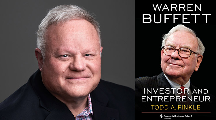 GU's Todd Finkle, left, author of Warren Buffet, Investor and Entrepreneur, right.