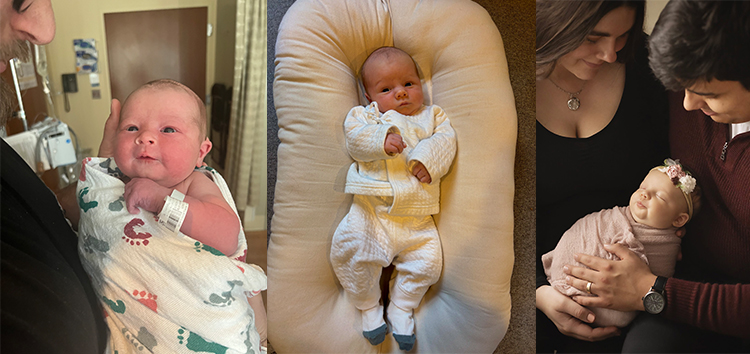 Side by side photo of two babies.