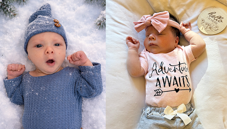 Side by side photo of two babies.