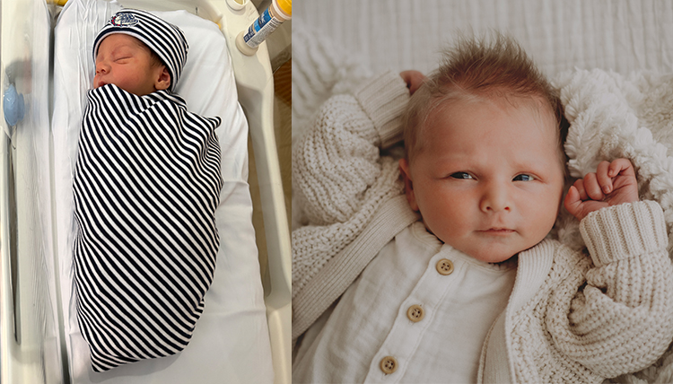 Side by side photo of two babies.