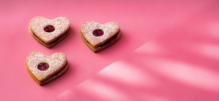 Cookies on a pink background.