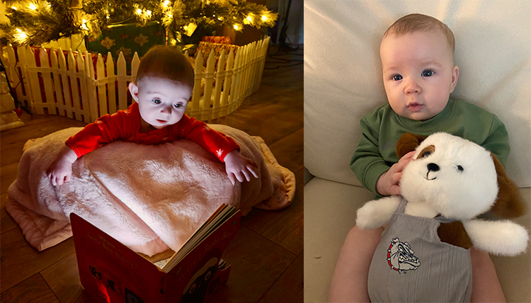 Side by side photo of two babies.