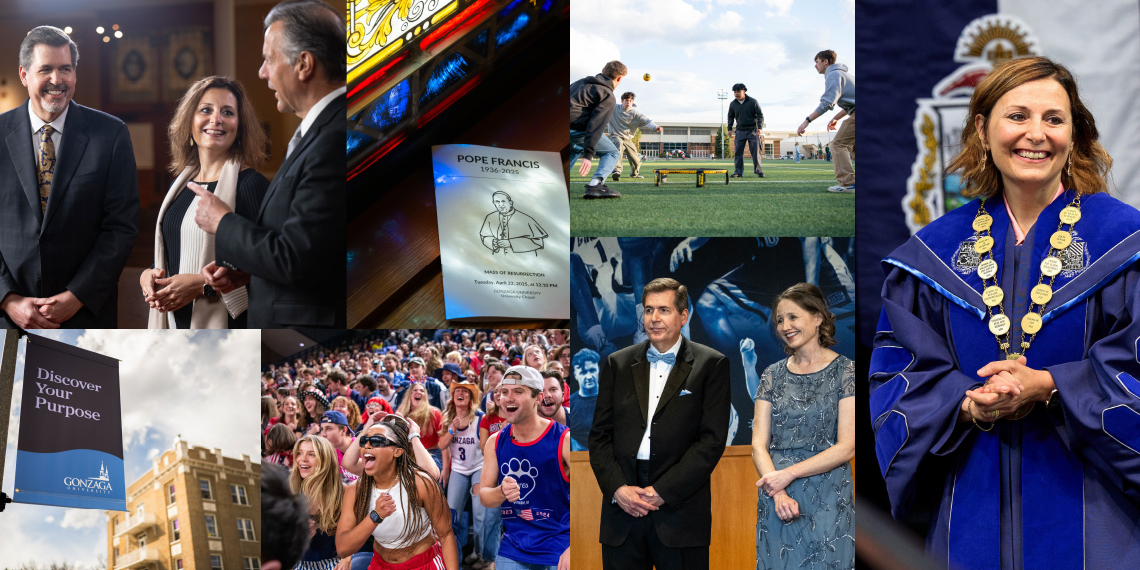 A collage of photos from Gonzaga University.