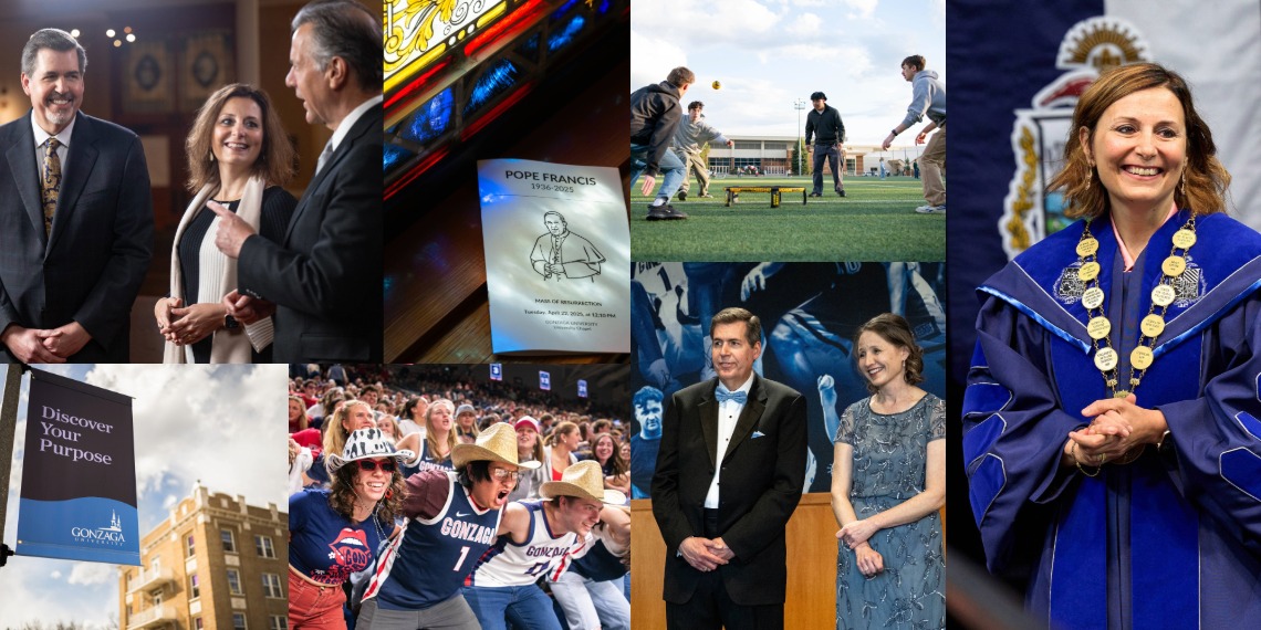 A collage of photos from Gonzaga University.