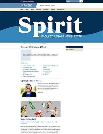 A screenshot of the Spirit website.