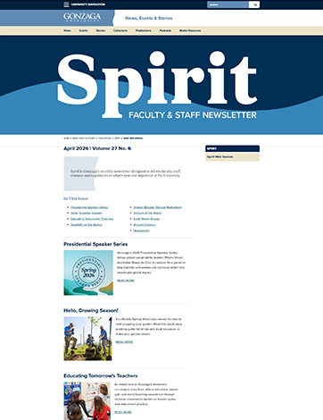 Screenshot of the Spirit webpage, April 2026 edition.