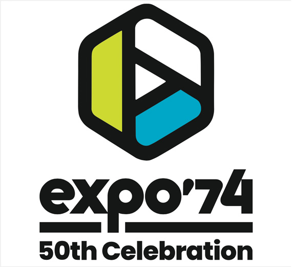 Logo of Spokane's 74th Expo, with the byline "50th celebration"