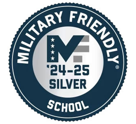 Iconography stating that our school was listed as military friendly for the 2024 2025 year.