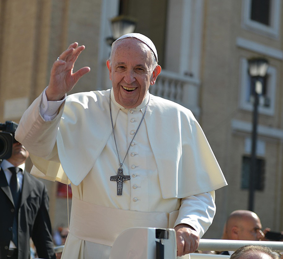 Pope Francis waving