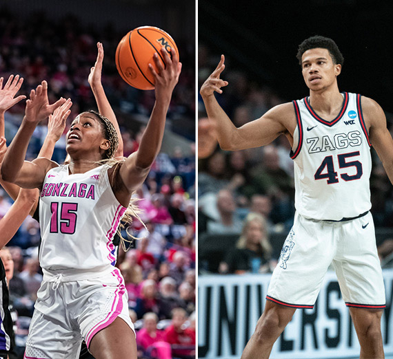 Yvonne Ejim was one of four Zag starters named to the 2023 WCC All-Academic team, and Rasir Bolton was a 2022 Division I-AAA Athletic Directors Association Scholar Athlete. 