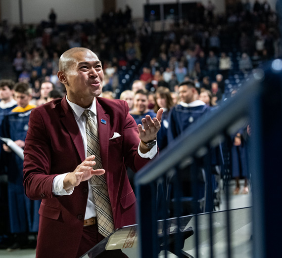 Daniel Dangca orchestrating at Gonzaga.