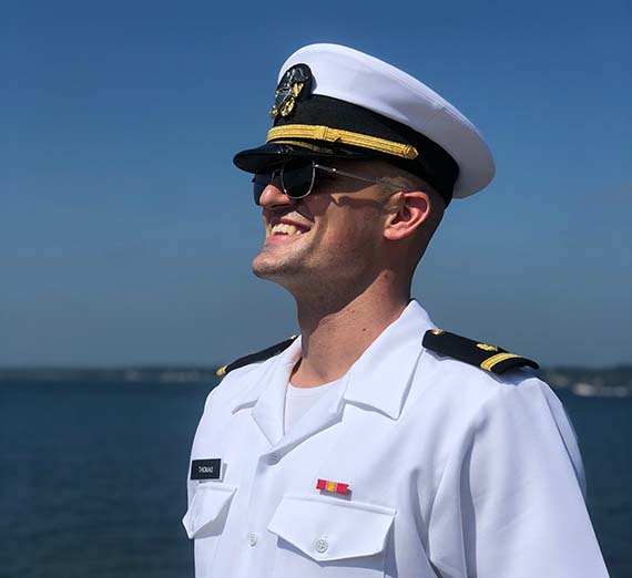 Matthew Thomas, an Ensign in the U.S. Navy 