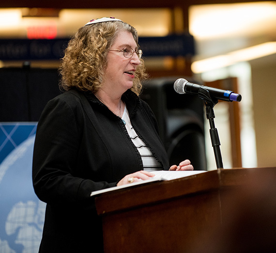 Rabbi Elizabeth Goldstein, a religious studies professor and Jewish chaplain in Mission and Ministry at Gonzaga 