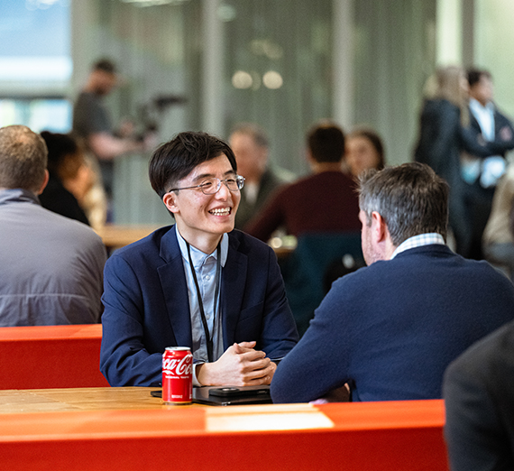 Passerini waving at attendees at her inauguration.