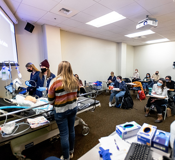 Students in the School of Nursing and Human Physiology learn practical knowledge in the classroom 