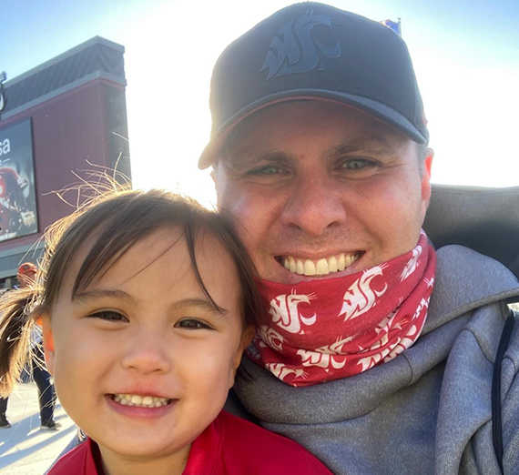 Tim Brandle and his daughter.