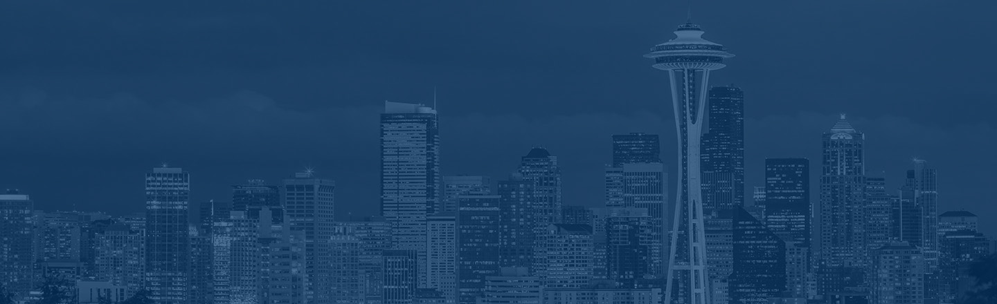 Downtow Seattle city landscape with space needle.